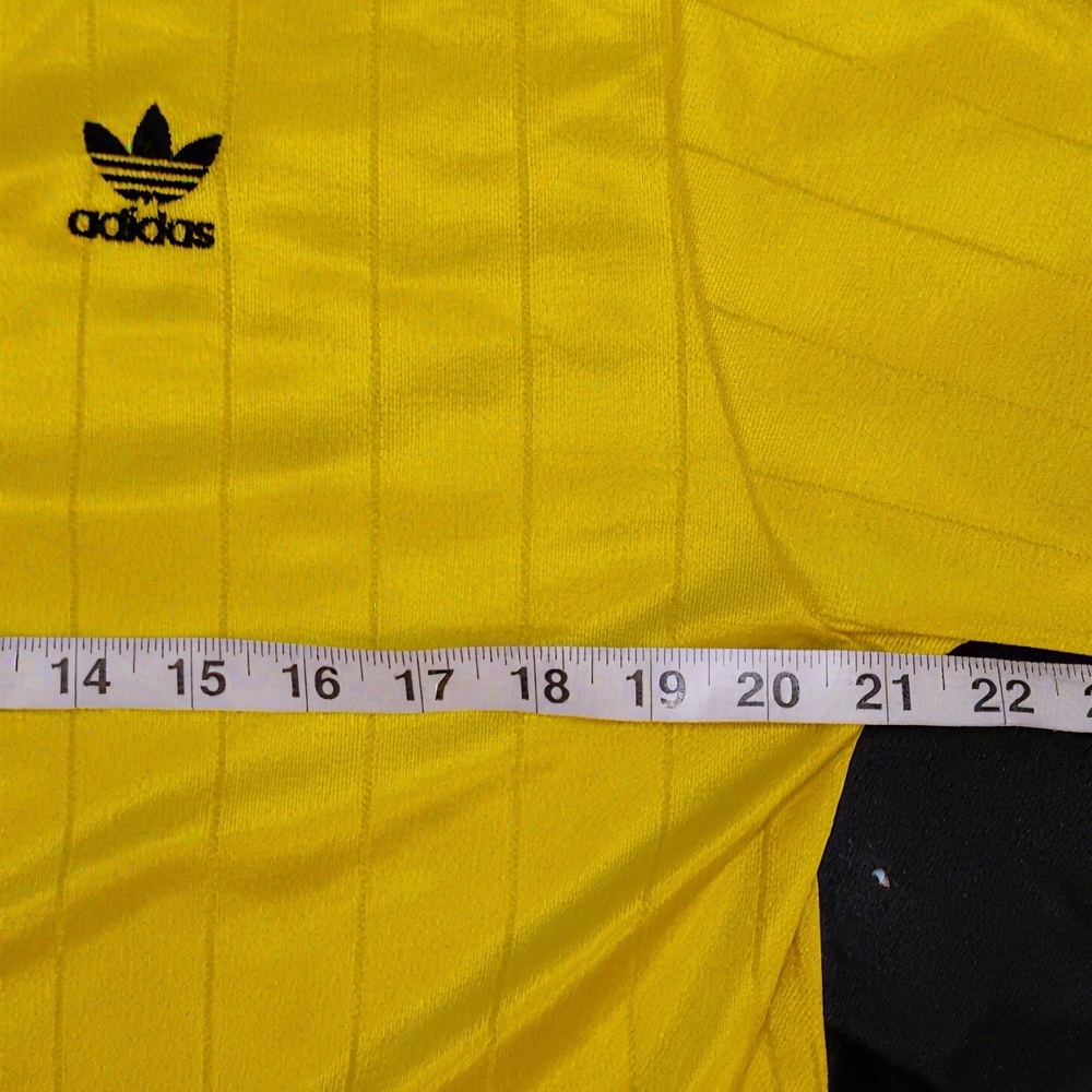 Adidas Trefoil Soccer Jersey Men’s M Yellow Vintage 80s Retro Long Sleeve - Picture 8 of 9